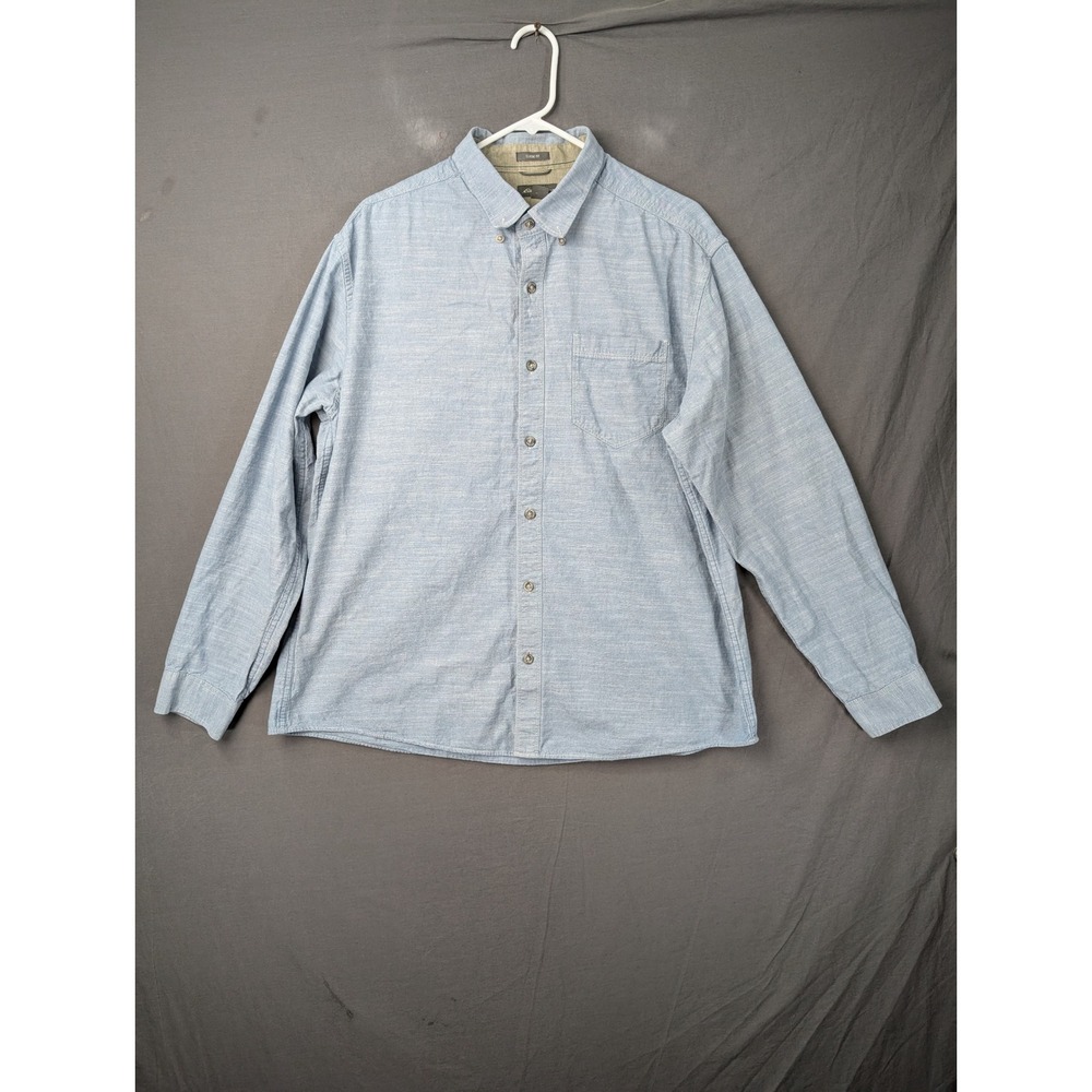 Eddie‎ Bauer Mens XL Blue Long Sleeve Classic Fit Button Down Shirt